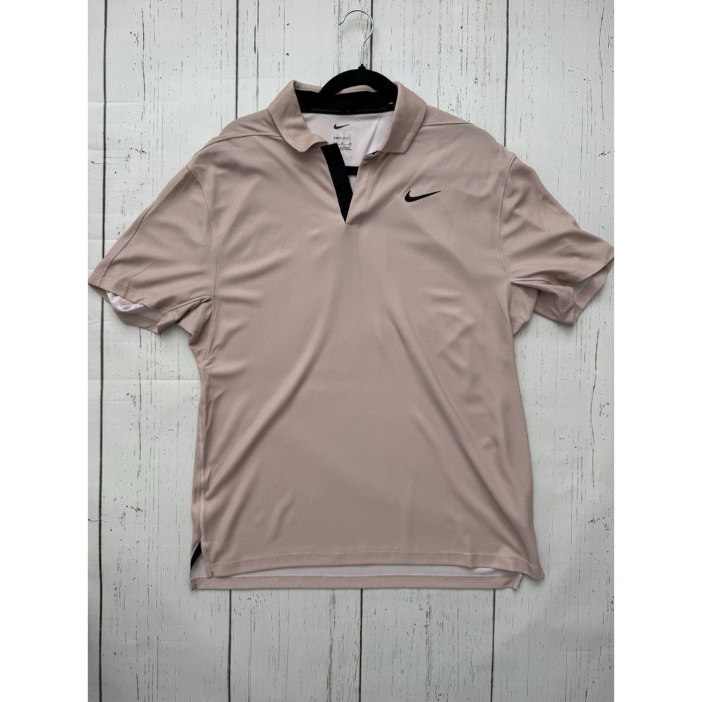 NEW! Nike Dri-FIT Tiger Woods Golf Polo Oxford Pink DR5314-601 Men's Size Medium